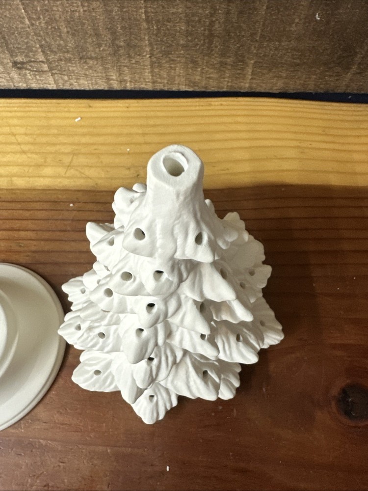 Christmas Tree On Base Ceramic Bisque Ready to Paint 9”