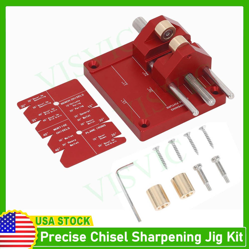 Precise Chisel Sharpening Jig Kit Honing Guide System for Woodworking Chisels US