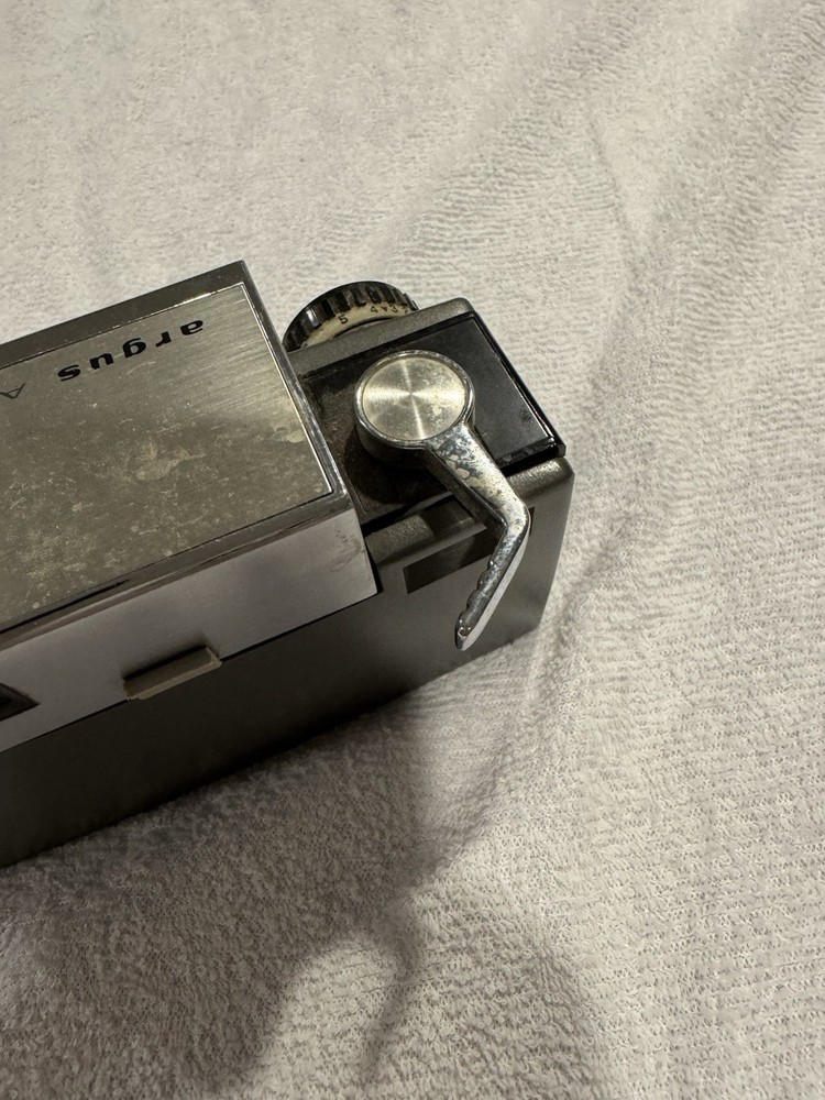 Argus Autronic 35mm Camera Silver Black with Case & Flash Attachment