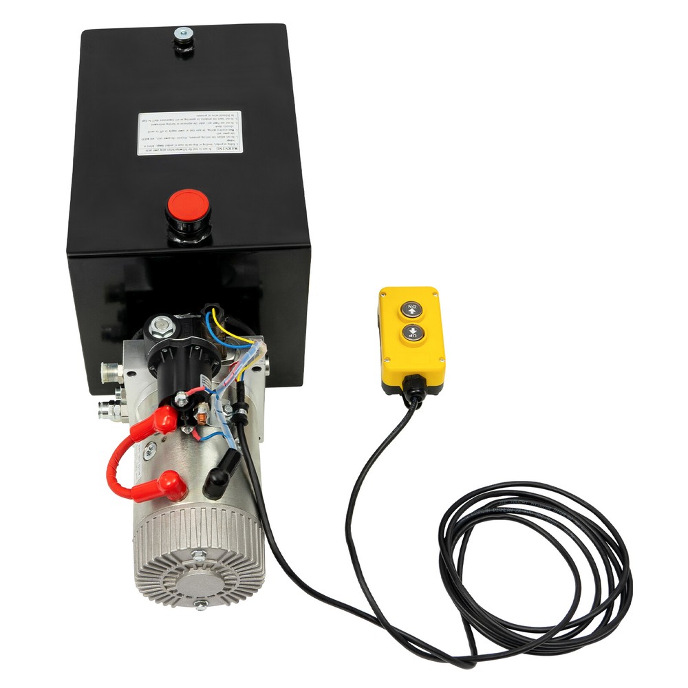 15qt Single Acting Hydraulic Pump 12V DC Dump Trailer Power Unit & Wired Control