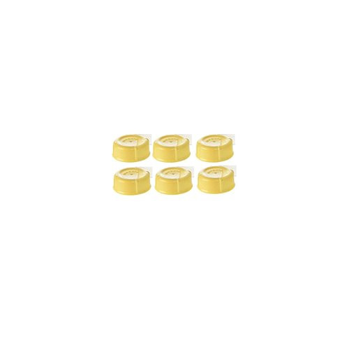 6 Medela Solid Lids - Yellow solid cap bottle lid for Medela Bottles