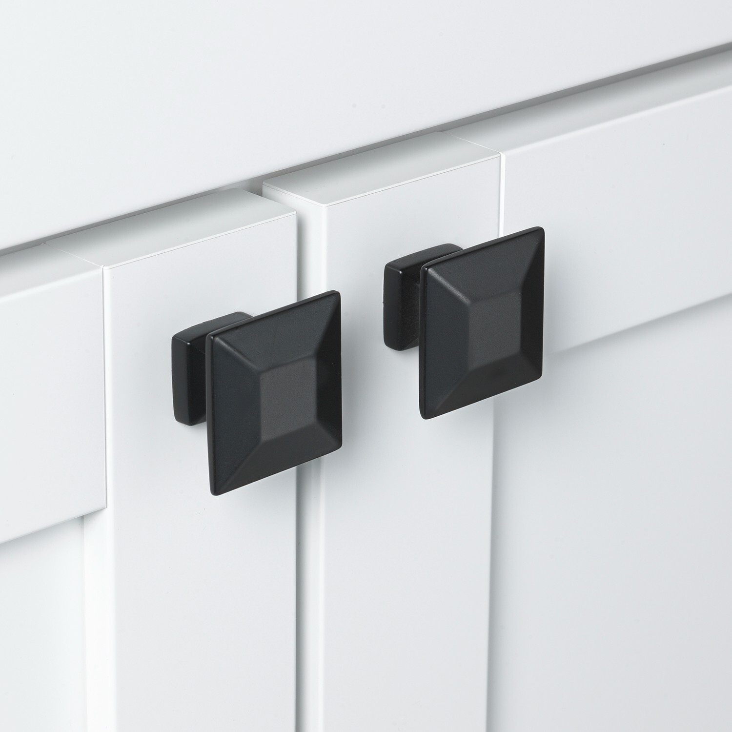 GlideRite 1-3/8" Square Kitchen Cabinet Drawer Knob Matte Black - 5101-MB-1