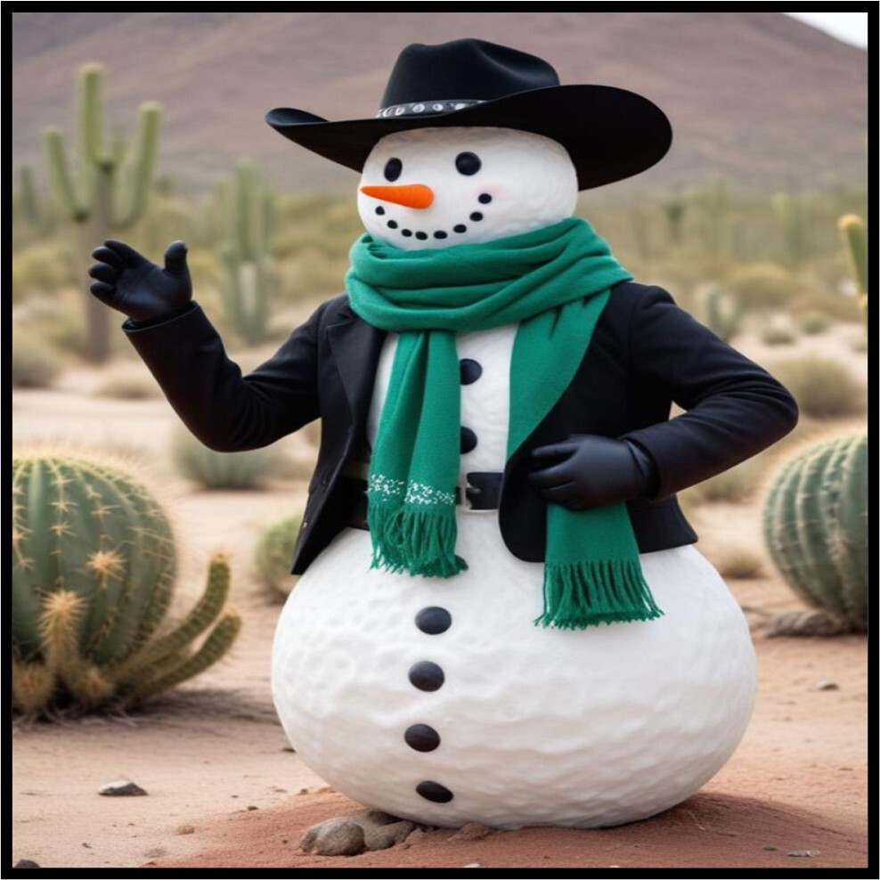 30 Custom Desert Snowman Personalized Address Labels