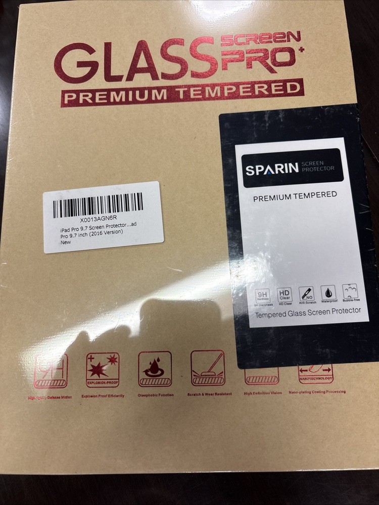 Tempered Glass Screen Protector for iPad 2, 3, 4, Air Pro, 9.7"