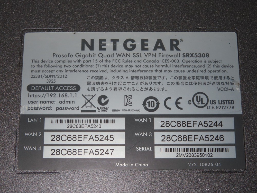 Netgear SRX5308 ProSafe