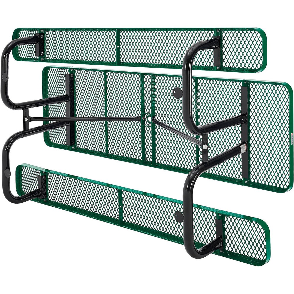 Global Industrial 8'L Rectangular Picnic Table Expanded Metal Green