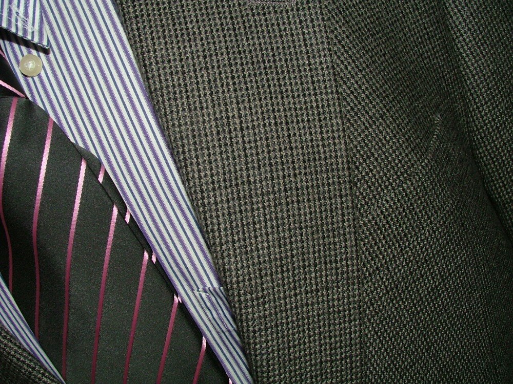 MENS CHAPS BLAZER SIZE 42 R 100% WOOL GRAY BLACK SOLID #305