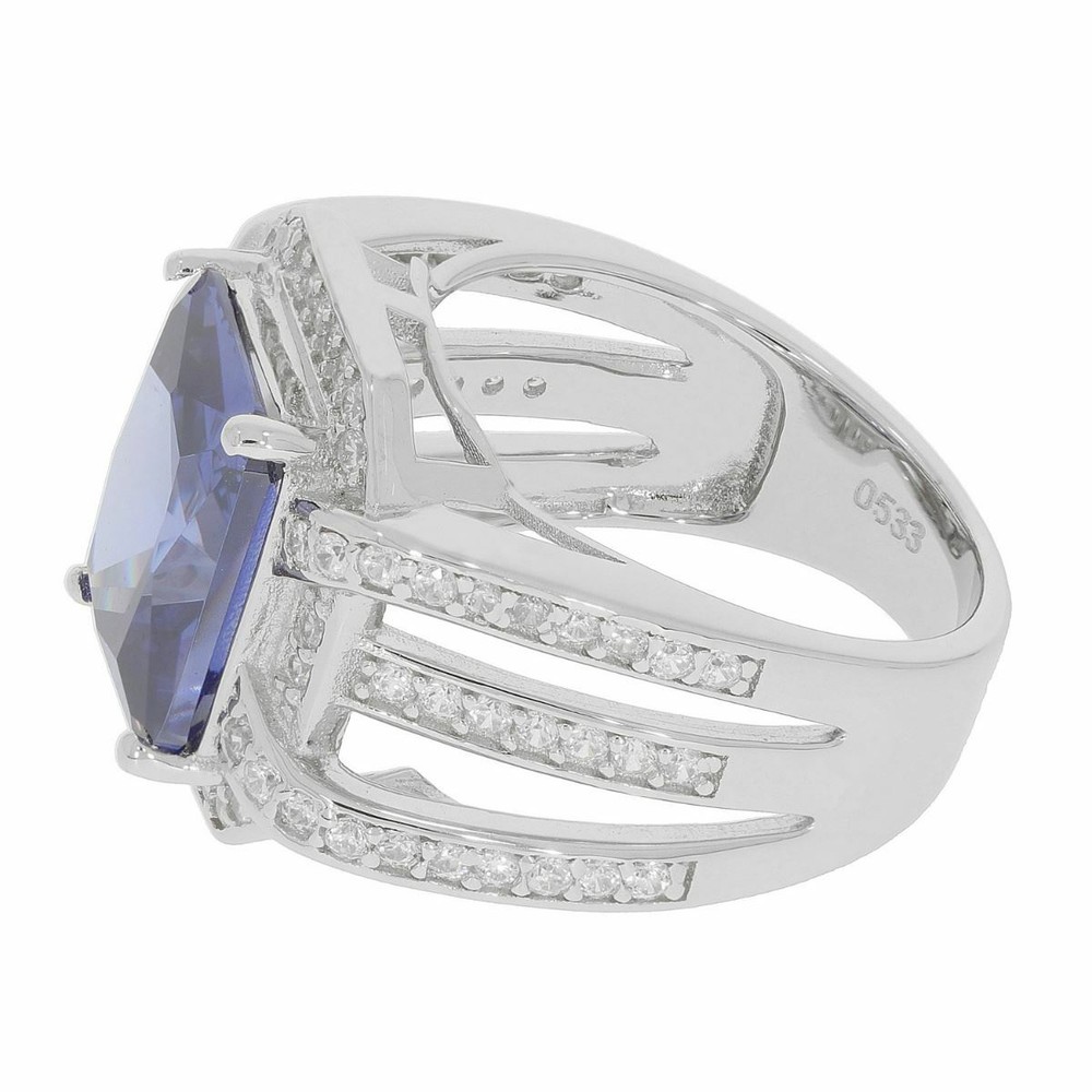 Sterling Silver Semi Mount Ring Setting OCT 12X10mm White Topaz