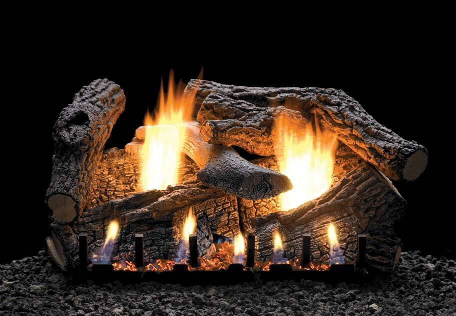 24" Fire Place Logs Set Multi Sided Refractory Logs 7 Piece - Blemished
