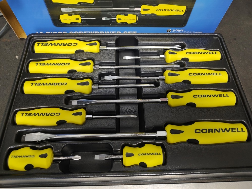 New Cornwell Tools 10pc Screwdriver Set CSD810SY