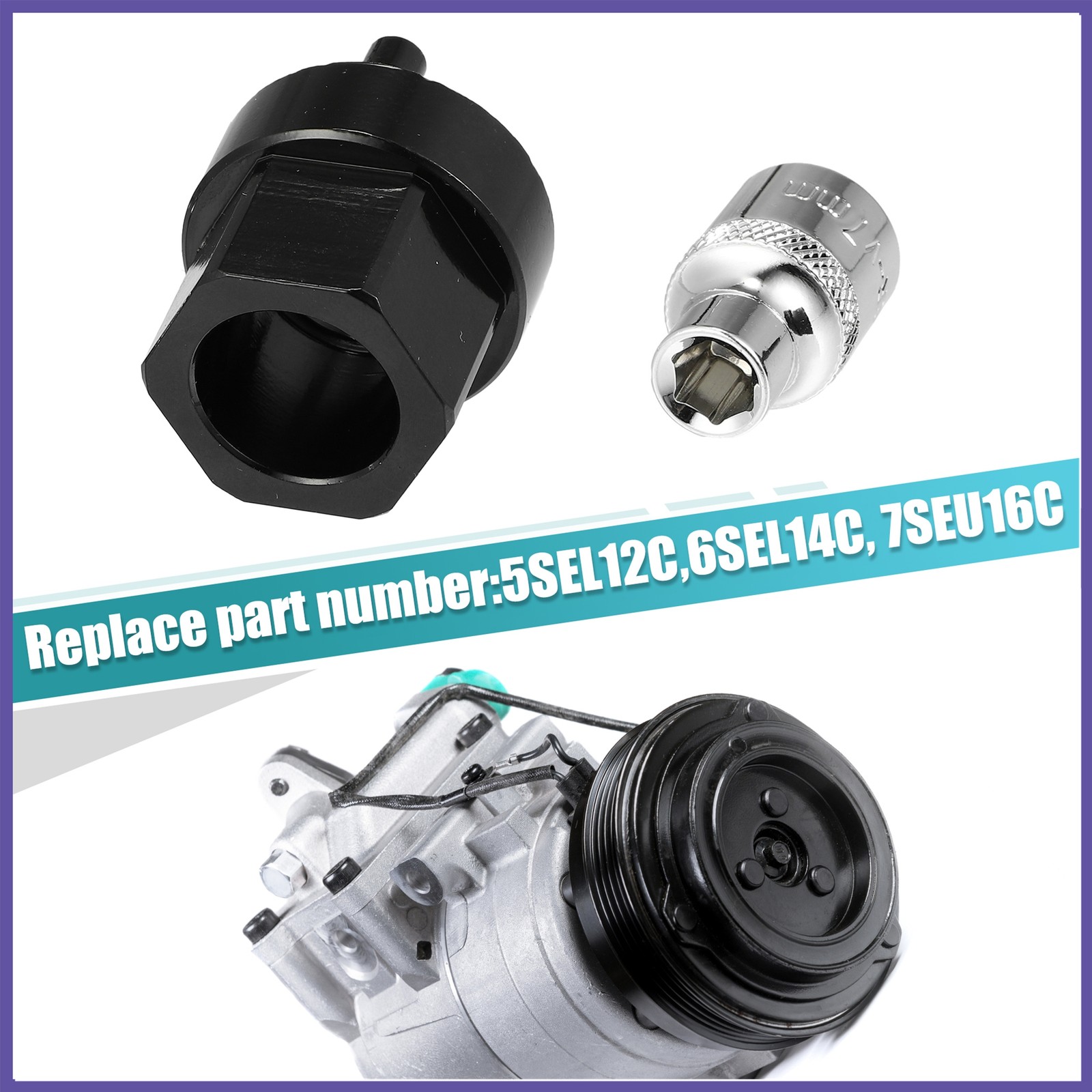 1Set A/C Compressor Clutch Hub Remover Tool 7 mm Socket for Mercedes Benz 5SEL12