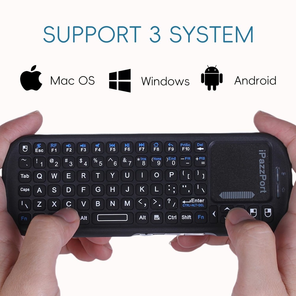 2.4G+Bluetooth Wireless Mini Keyboard with Touchpad and Compact Design,Portab...