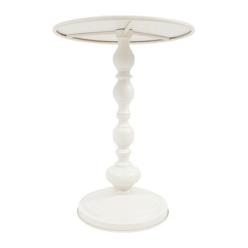White Round End Table Sofa Side Table Retro Floor Standing Side Table