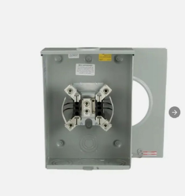 UTRS213BE Eaton 200 Amp Single Phase 4 Jaw Ringless Meter Socket No Bypass