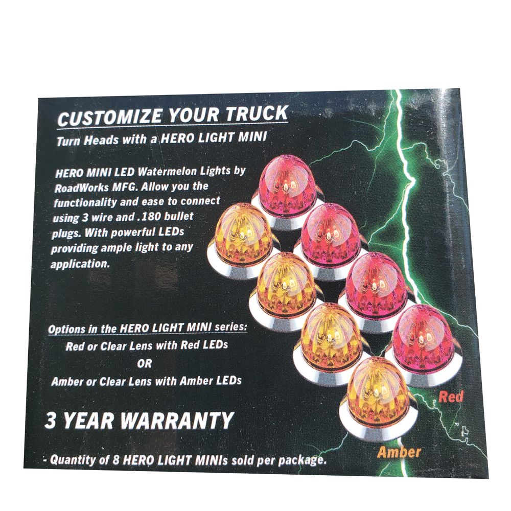 Hero Mini 3/4" Watermelon Clearance Light (Red/Red)