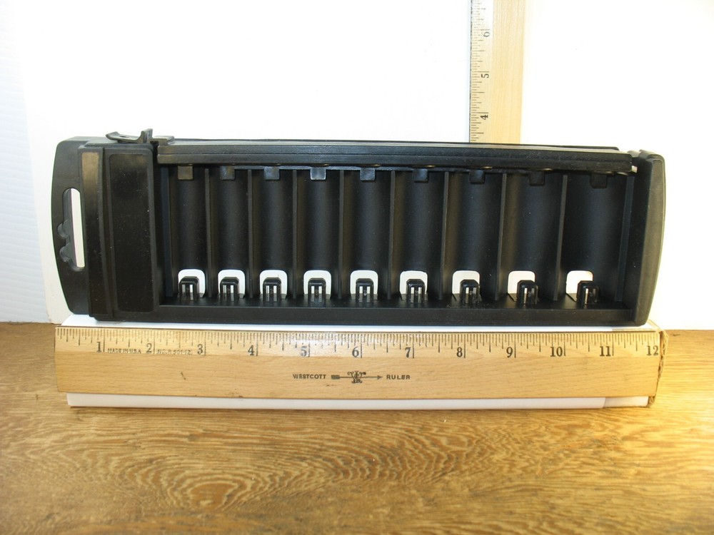 Empty Craftsman 9-Pc Standard Deep Socket Storage Rack (9)34558 - **NO TOOLS**