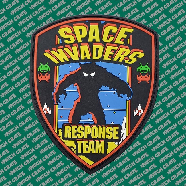 RARE Set of 5 Patch Crate Classic Arcade Game Patches 2pc Hook/Loop Backing