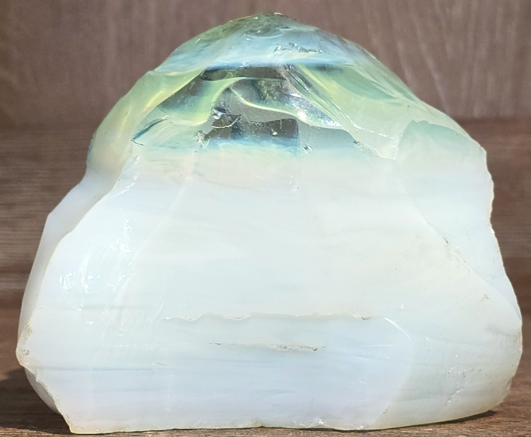 Aqua & Opalite Layered Slag Glass Rock Chunk 27oz 4 inches Landscape Aquarium