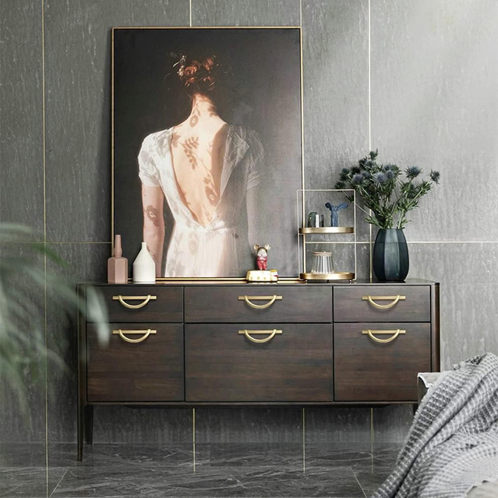 Brushed Gold Cabinet Pulls Drawer Pulls, Half Moon Shape Cabinet Pulls Gold Dres