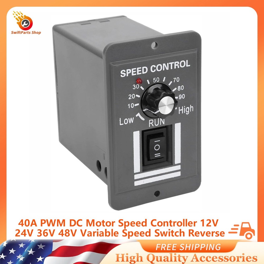 NEW PWM DC Motor Speed Controller 12V 24V 36V 48V Variable Speed Switch Reverse
