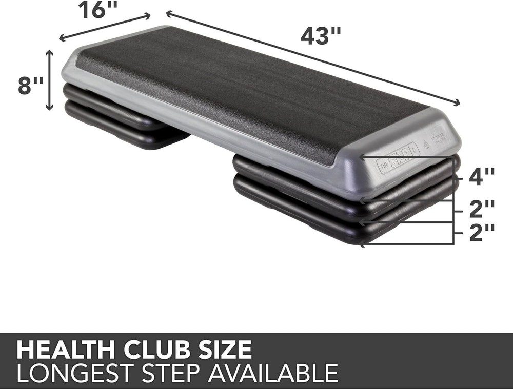Aerobic Step with 4 Stackable Risers - Safe & Durable for Home Fitness