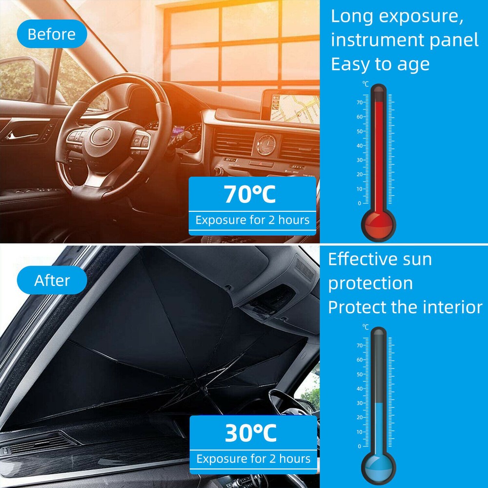 Car Windshield Sunshade Foldable Umbrella Front Window Cover Visor Umbrella