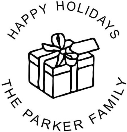 Custom Holiday Embosser - Personalize with Initials & Text - Hand-Held Embossing