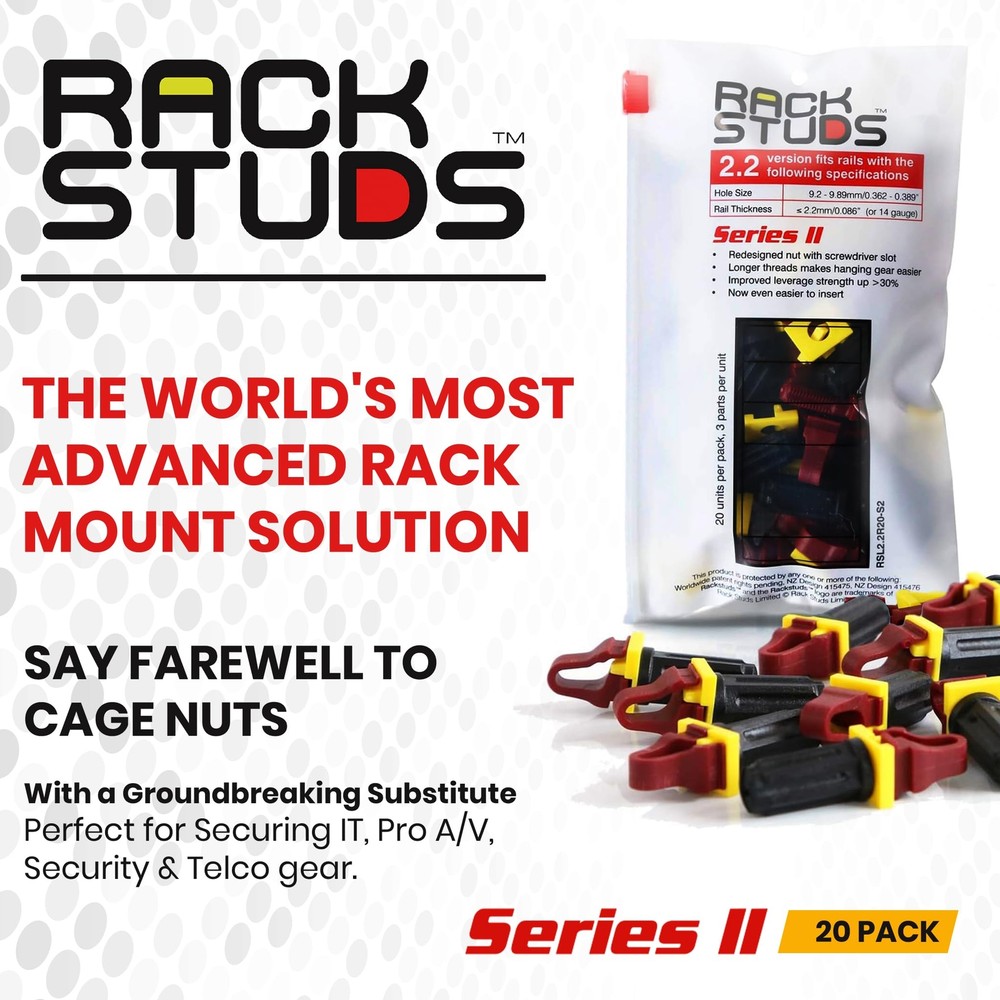 - R20 Rack Mount Solution II Quick-Cage Nut & Screw Replacement for 19" Squar...