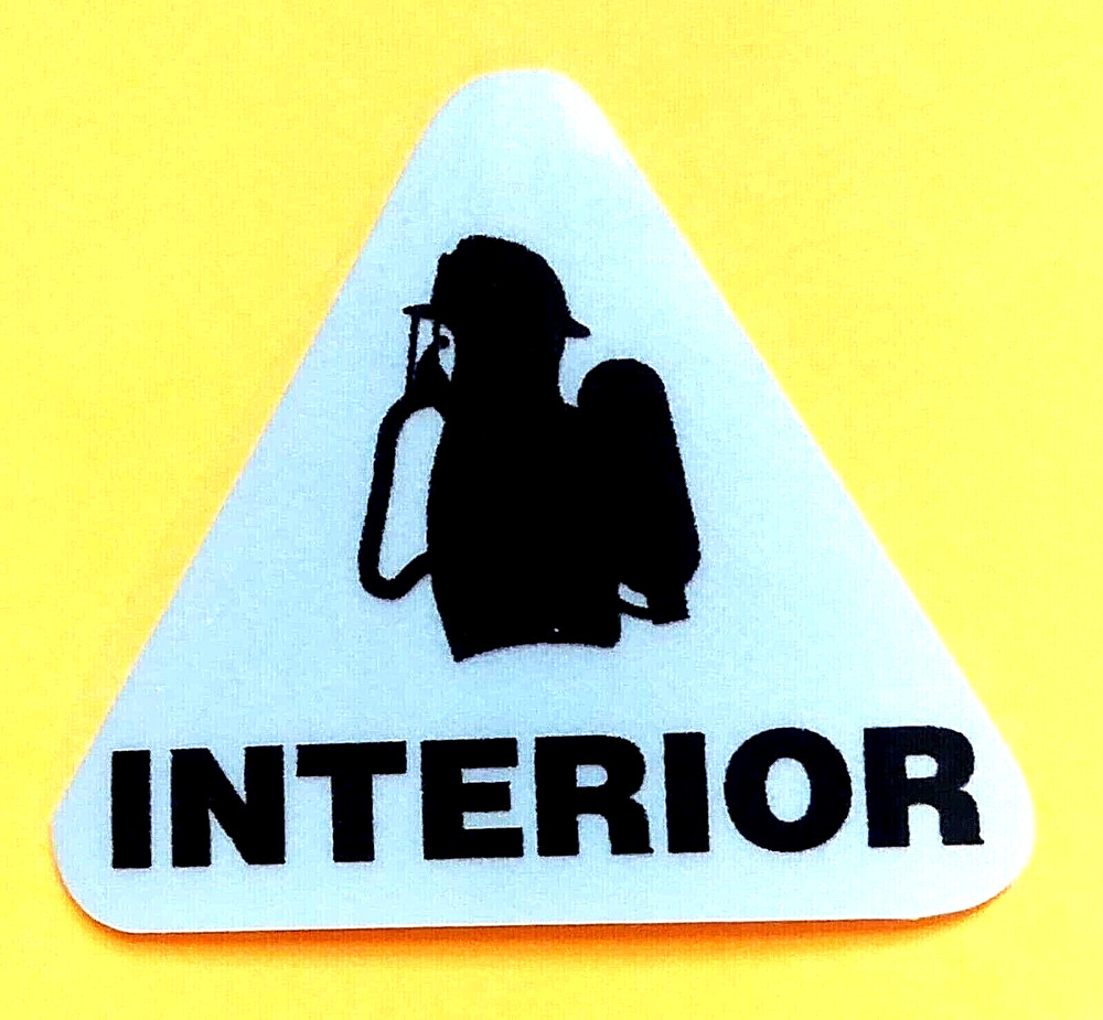 INTERIOR SCBA Highly Reflective Fire Department 2" Triangle Fire Helmet Decal