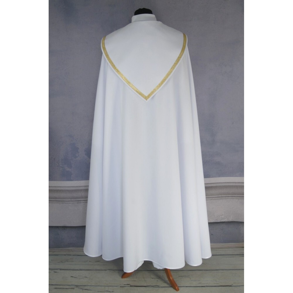 COPE Gothic style vestment, plain white