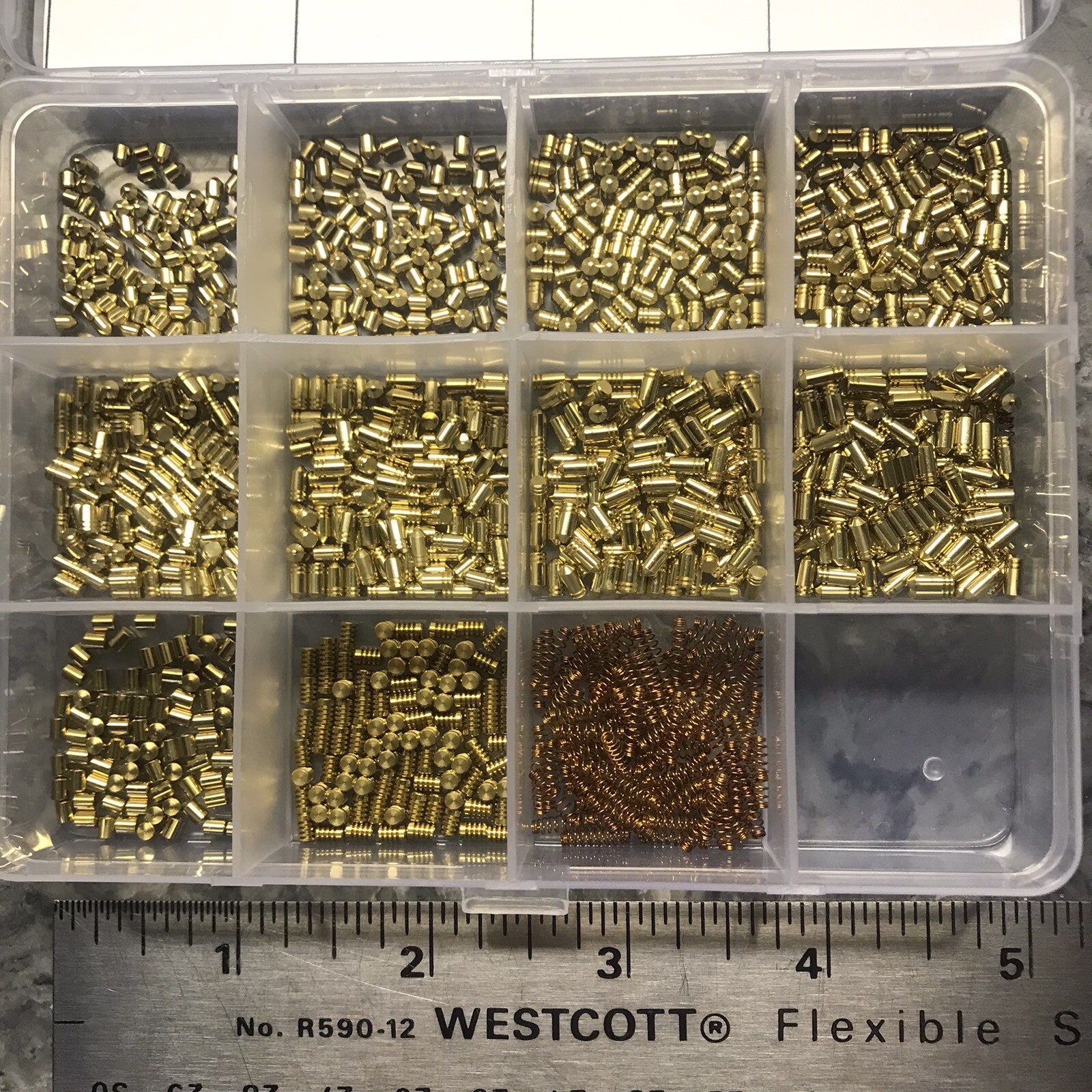 Bottom Pin Rekeying Kit For Master and American Padlocks. Has 75 Pins each size