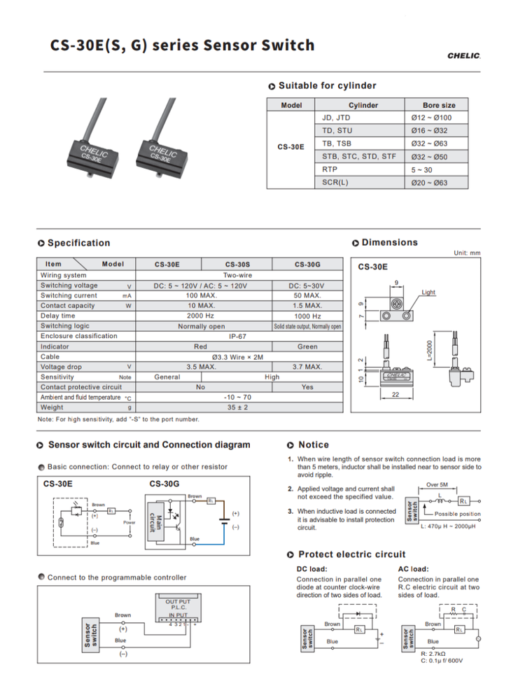 CHELIC CS-30E Magnetic induction Sensor Switch