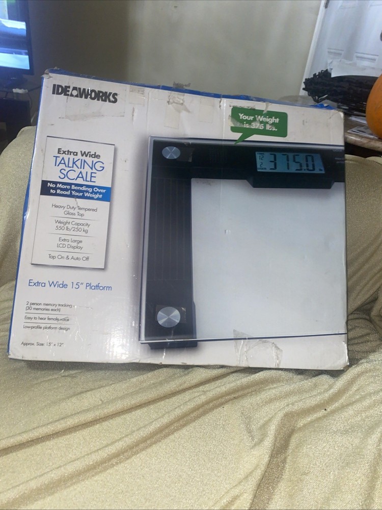 Ideaworks Talking Scale - Extra Wide Platform 550lb New 15” X12”