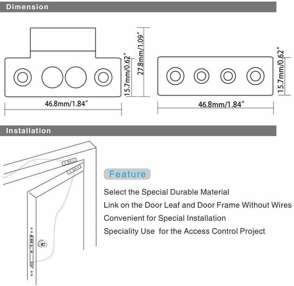 Tappet Contacts Use for Access Control Project Single Door & Double Doors