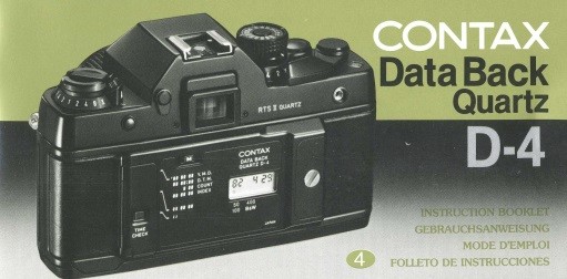Contax Data Back Quartz D-4 Instruction Manual Original (multi-language)
