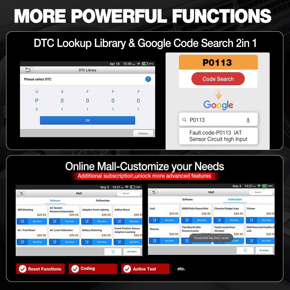 LAUNCH CRP123E OBD2 Scanner Check Engine ABS SRS Car Diagnostic Tool Code Reader