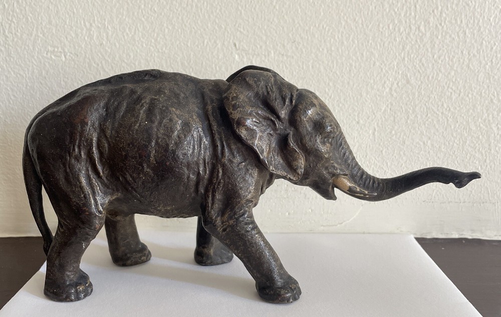 Antique Cold Painted Vienna Bronze Elephant Marked/Signed