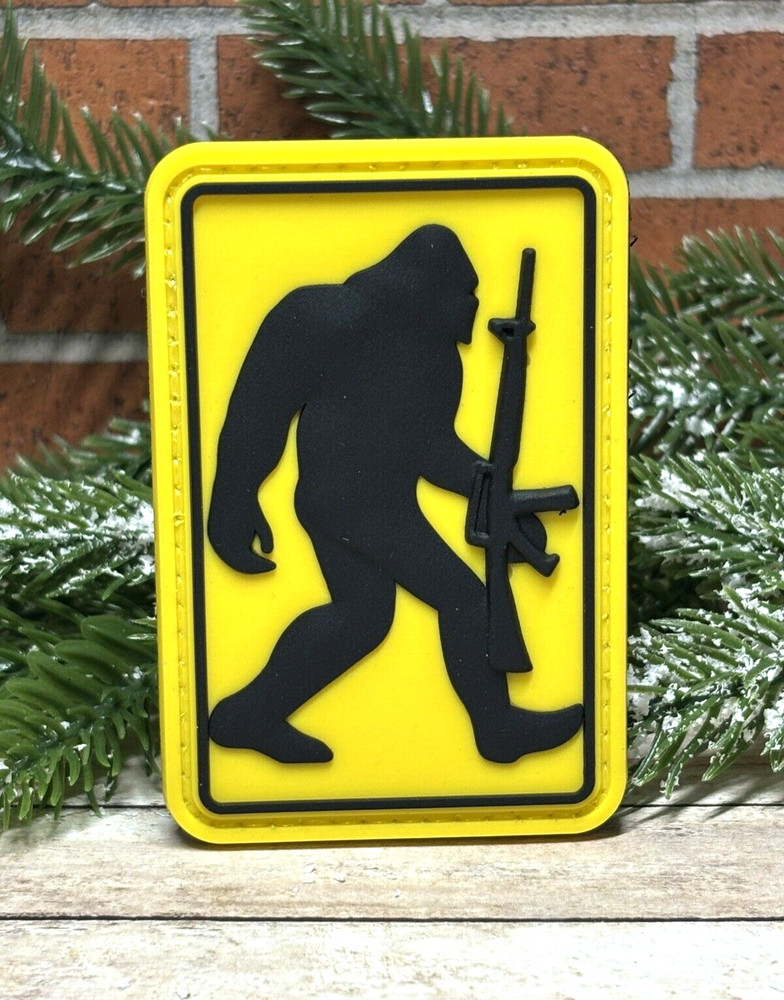 Bigfoot PVC Patch - Tactical Morale Patch - Sasquatch Gun AR15 Patch - Hook Back