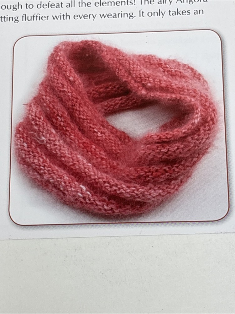 Angora Neck Warmer Knitting Pattern Card Page