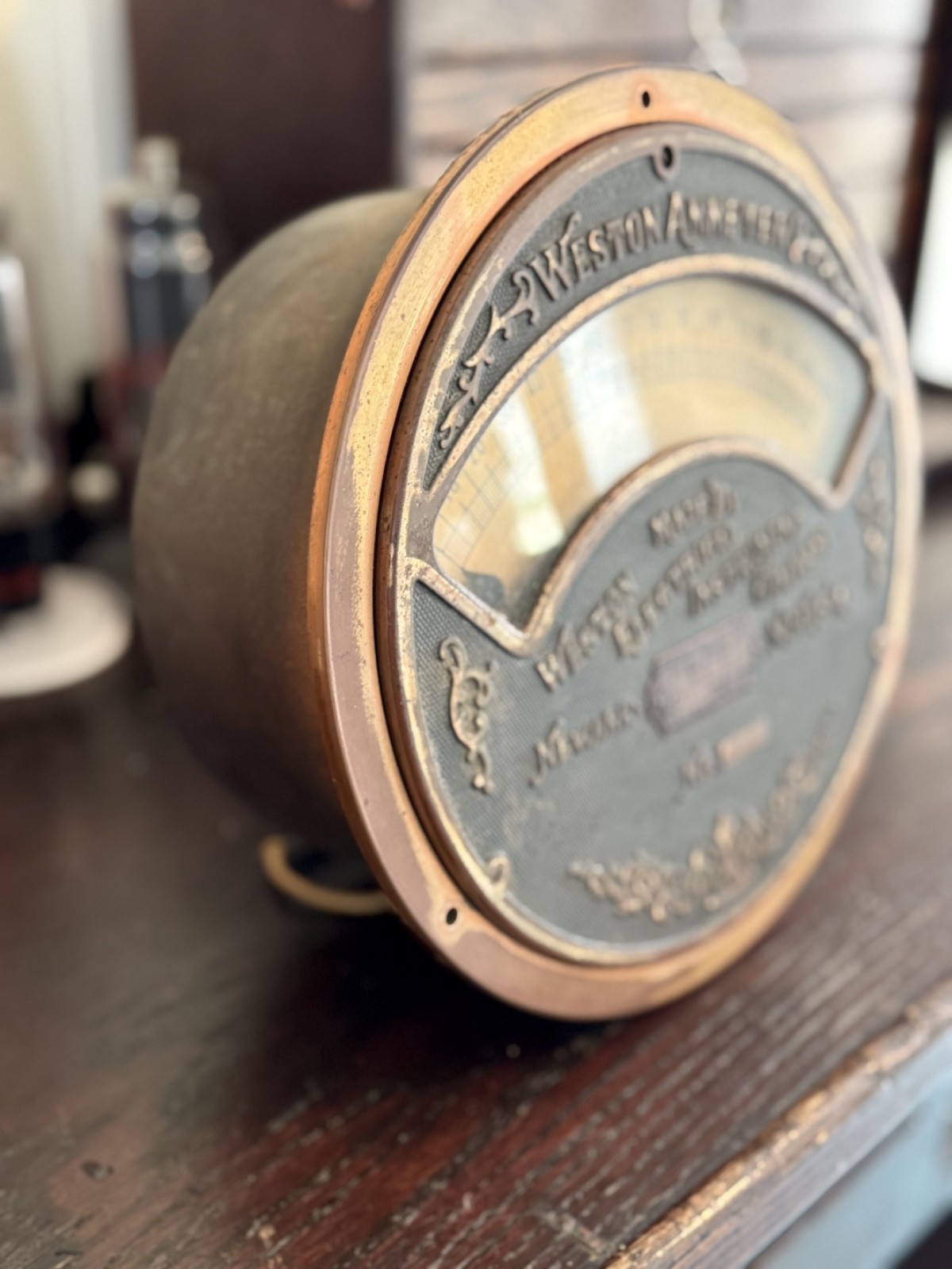 1890 WESTON Switchboard Factory AMMETER Amperage Amp Meter Panel Mount 10"