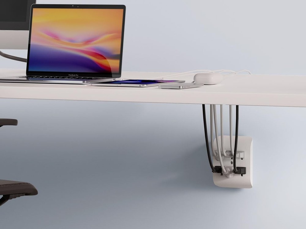 Compact White 6-Outlets Power Extender with Mounting Options - Certified
