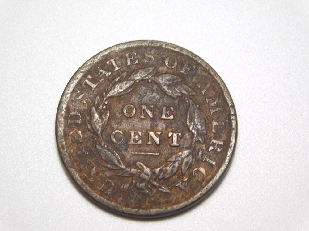 US COINS 1833 CORONET HEAD LARGE CENT *BENT*