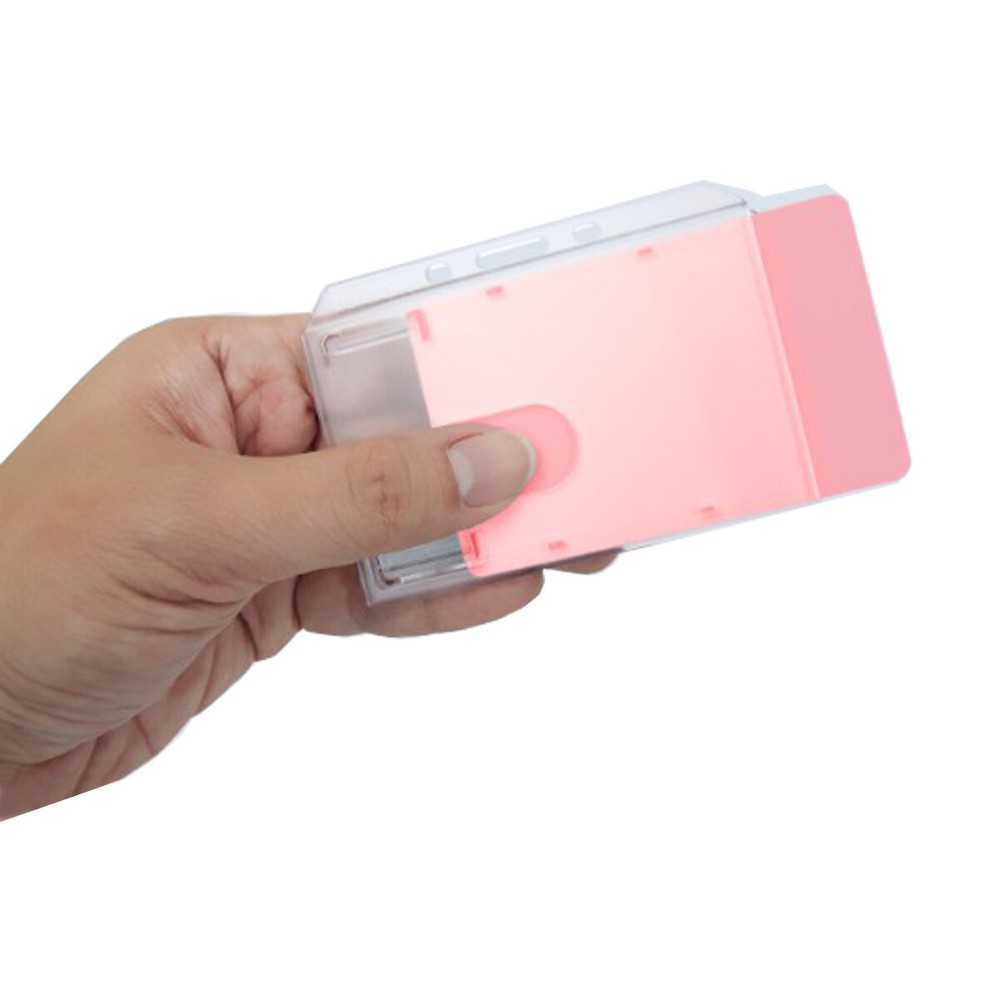 25 - Clear Rigid Plastic Horizontal Badge Holder - Side Load Insert (AC-913)