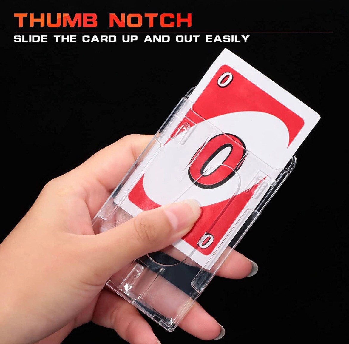 5 Pack ID Badge Holder Vertical Hard Plastic Card Holders - Work Airline Cruise