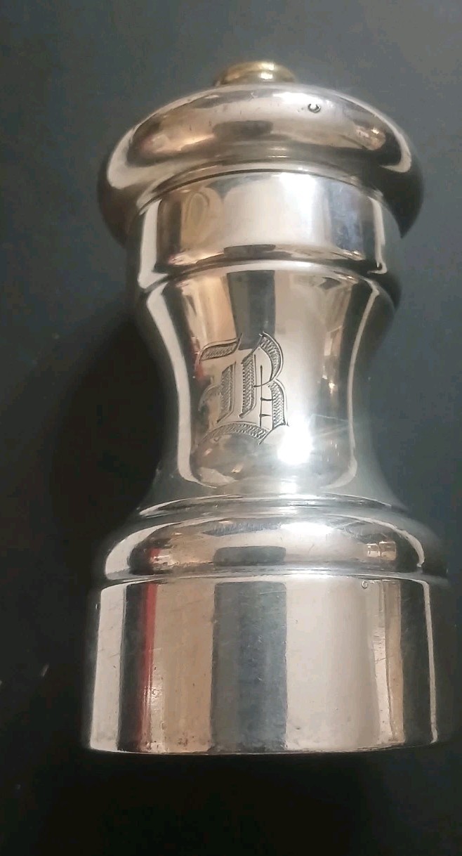 Vintage French Sterling Silver Pepper Grinder