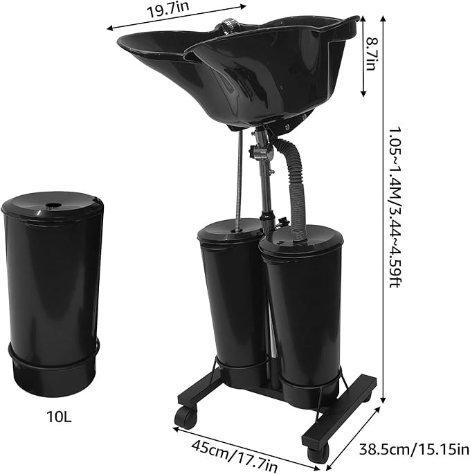 Hairdressing Shampoo Bowl Portable Salon Mobile Hair Washing Backwash Basin Sink