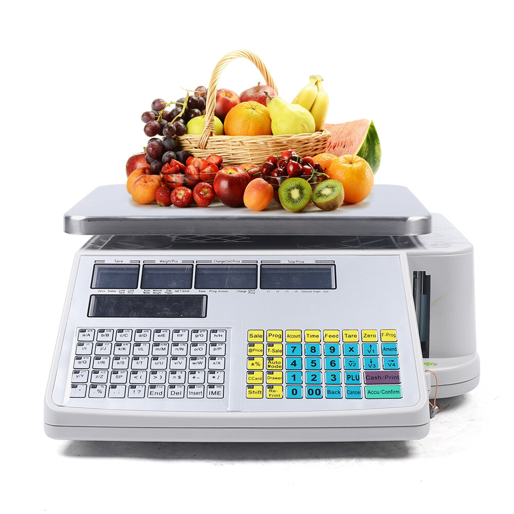 Commercial Digital Price Computing Scale 66 lbs with Label Barcode Printer 110V