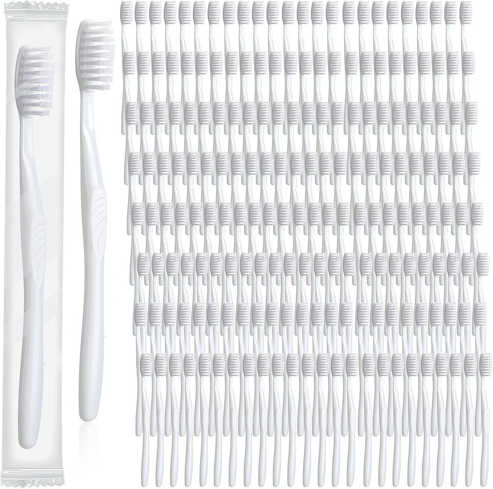 Toothbrush Bulk Individually Wrapped Disposable Toothbrush Nylon , 500 Pack