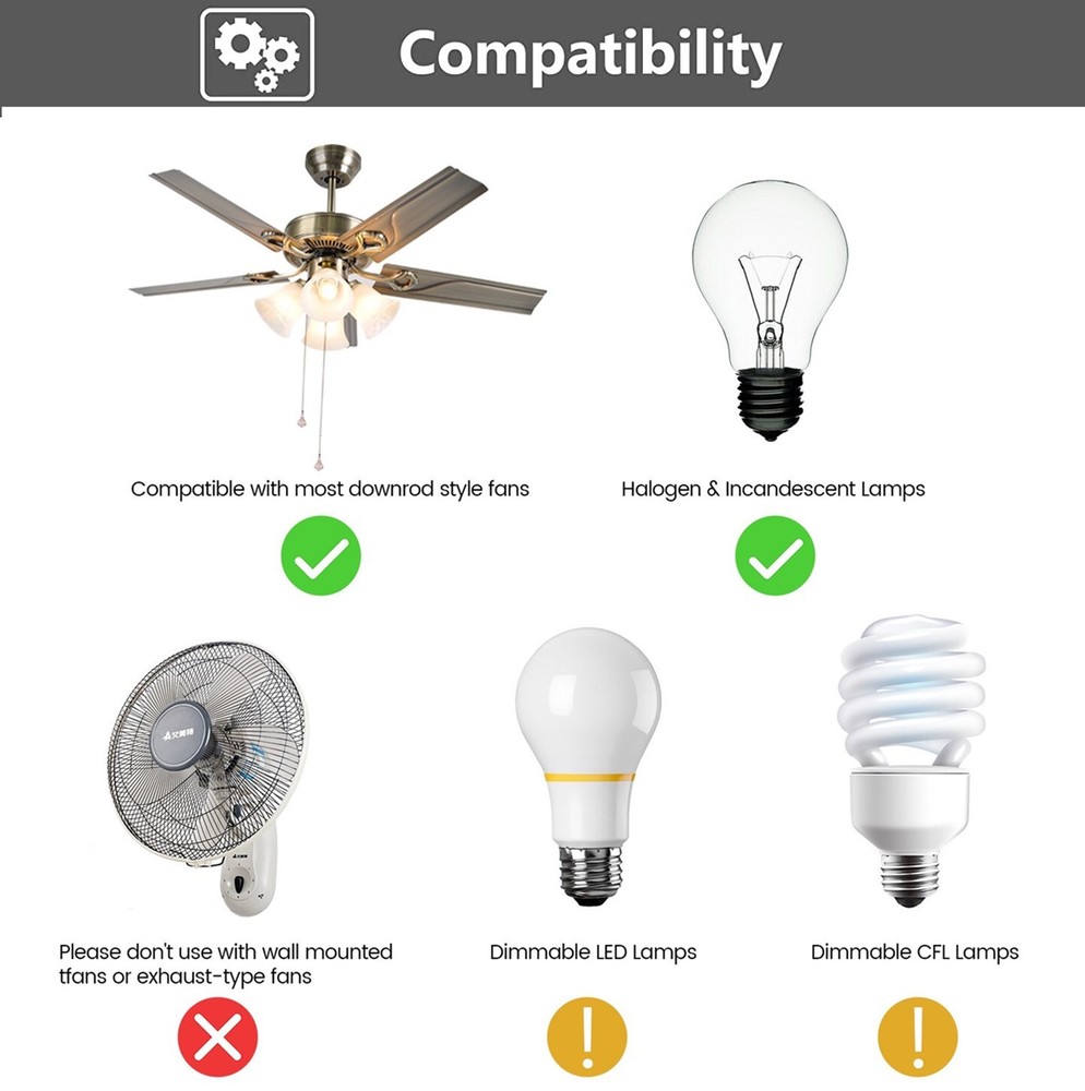 Ceiling Fan Wall Remote Control Kit Small Size Receive for Harbor Breeze Hampton