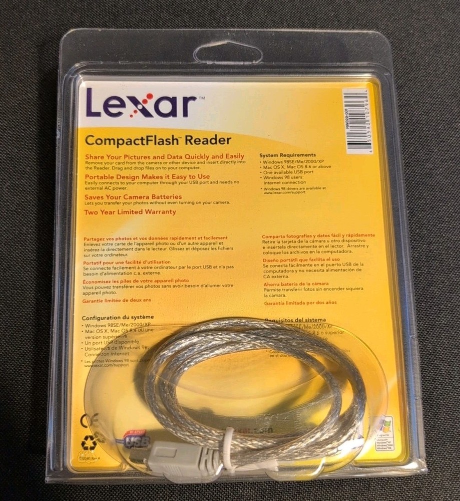 Lexar USB 2.0 Compact Flash Reader RW020-001 CompactFlash New In Package